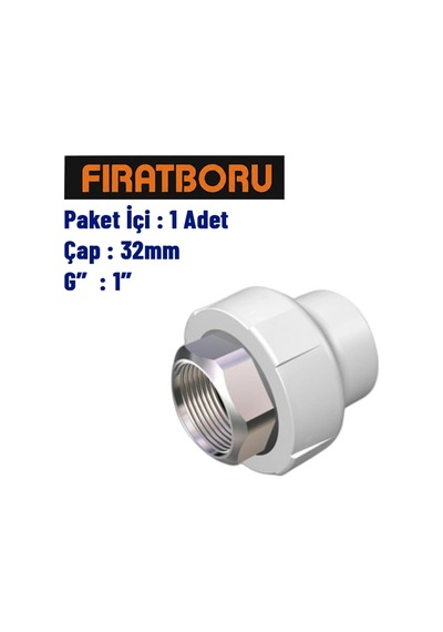 Fırat İç Dişli Rakor Altı Köşe 32mm, 1'', 1 Adet, 7b61032254