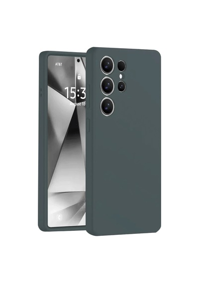 Samsung Uyumlu Galaxy S25 Ultra Kılıf Nano İçi Kadife Silikon - Koyu Yeşil 0.2M-Çok Renkli
