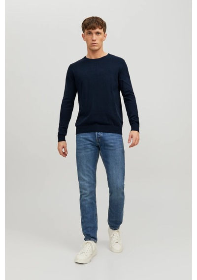 Jack & Jones Erkek Basic İnce Lacivert Triko Kazak - 12208364 Lacivert