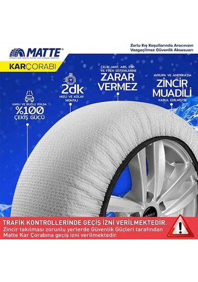 Super X 305/40/20 Xx Large Size 74  Oto Kar Çorabı 2 Lastik İçin Matte 130