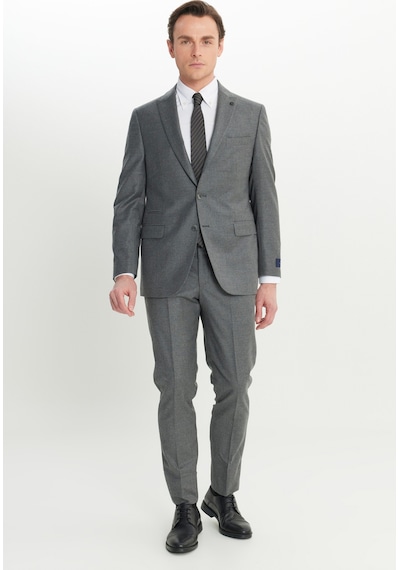 AC&Co / Altınyıldız Classics Erkek Grı Yün Slim Fit Dar Kesim Kırlangıç Yaka Kapak Cepli Takım Elbise Gri AC&Co / Altınyıldız Classics Erkek Grı Yün Slim Fit Dar Kesim Kırlangıç Yaka Kapak Cepli Takım Elbise Gri