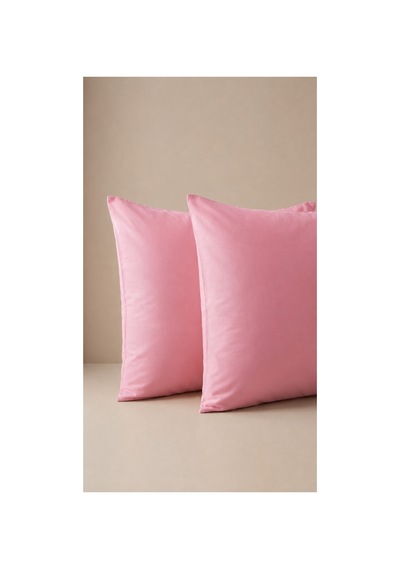 2'li Pamuklu Kumaş Yastık Kılıfı Seti Pembe - 880722868 Pembe