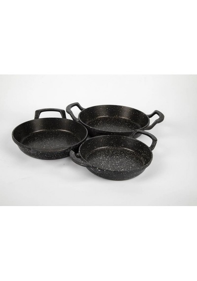Rss Lav Metal Döküm Sahan Seti 3'lü 18-20-22 Cm Siyah