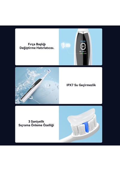 Fabcio Mysmile Sonic Pro Aı Şarjlı Diş Fırçası Beyaz + Diş Mine Bakım Serumu Hediye