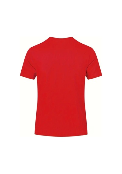 Unisex Pamuklu Sihirli Çizgi Ön Baskılı Tasarım Tshirt Kırmızı