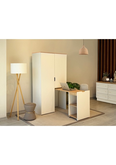 Novara Katlanabilir Çalışma Masalı Gardırop Krem Sedef 100x190x144 Cm Atlantik Çam Novara Katlanabilir Çalışma Masalı Gardırop Krem Sedef 100x190x144 Cm Atlantik Çam