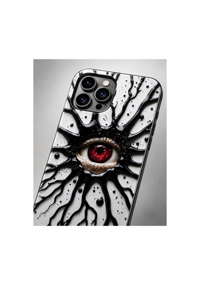 İphone 16 Plus Uyumlu Göz Desenli Telefon Kılıfı Kırmızı - 914778404 Kırmızı