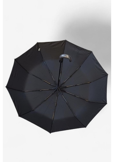 Baginn 10 Telli Full Otomatik Baston Saplı Şemsiye 95 Cm Çap 33 Cm Kapalı Boyut Çanta Boy Çelik Telli Siyah