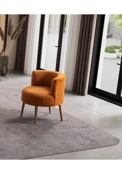 Panda Çay Seti Berjer Ve Puf Takımı Salon, Balkon, Ofis 3 Lü Takım Turuncu