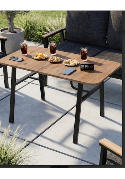 Bahçe Masası Ahşap Balkon Teras Cafe Masa Modern Dış Mekan Masa 9832 Atlantik Çam Sadece Masa Kahverengi