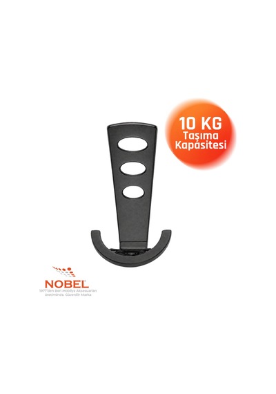 Bemol Lüks Portmanto Askı, Metal, Vestiyer Askı, 185 Gr, Dolap Askılık, Duvar Askılığı, Mat Siyah Vidalı