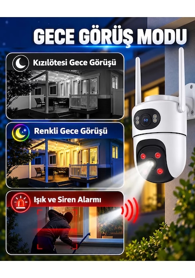 İcsee Set 8 Kameralı 4 Sabit+4 Hareketli Akıllı Güvenlik Kamera Seti 64gb Hafıza Kartlı