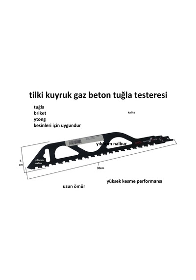 Tilki Kuyruk Ytong Tuğla Briket Kesme Testeresi