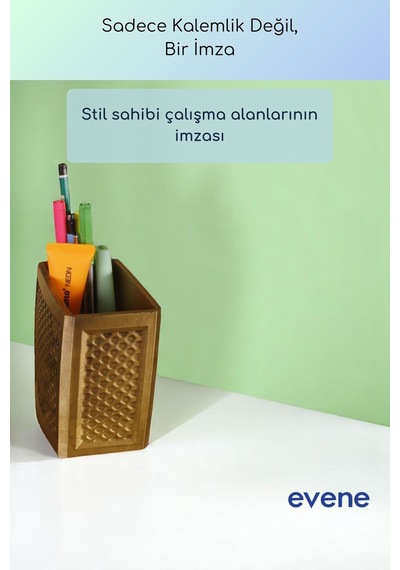 Kalemlik Masa Kalemliği Organizer Kalemlik Altın Eskitme Renk Model 92 Çok Renkli