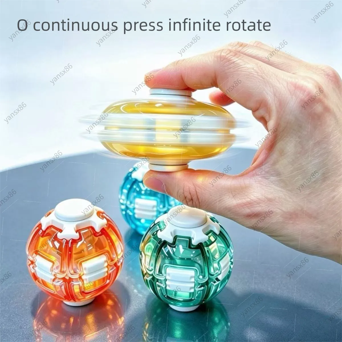 Ledt Işıklı Gyro Fidget Top Parmak Döndürme Oyuncağı