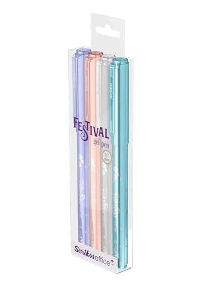 Scrikss Office Festival Jel Kalem 0.7 Mm Pastel Renkler 4'lü Blıster Genel
