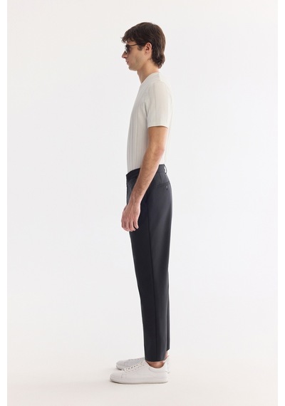 Avva Erkek Siyah Beli Lastikli Teknik Kumaş Comfort Slim Fit Pantolon A61y3209