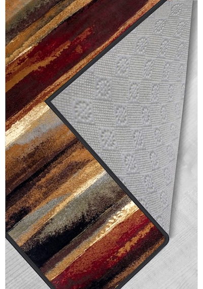 Rovigo Home Dijital Baskı Yıkanabilir Kaymaz Taban Salon Halısı RVG0258 Çok Renkli