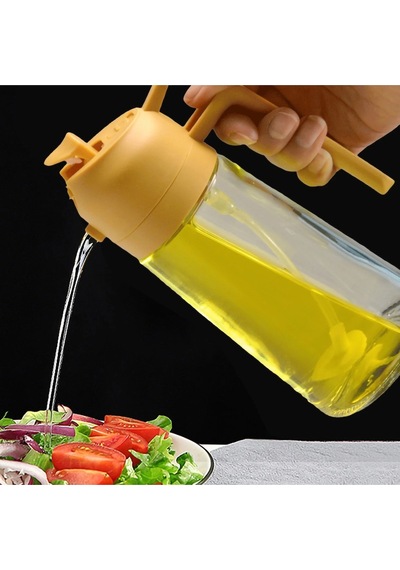 2 İn 1 Yağdanlık Yağ Püskürtme Şişesi Airfryer Zeytinyağı Şişesi Mutfak Pişirme Yağ Şişesi Bej Diğer