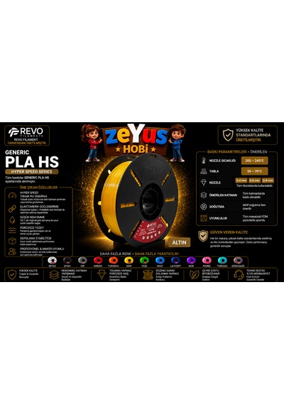 Generic Pla Hs Hyper Speed Filament Altın 1.75 Mm 1000 Gr Altın Filament