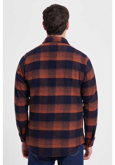 Tudors Erkek Slim Fit Dar Kesim Kareli Kışlık Oduncu Gömlek-42356 Kahverengi Tudors Erkek Slim Fit Dar Kesim Kareli Kışlık Oduncu Gömlek-42356 Kahverengi