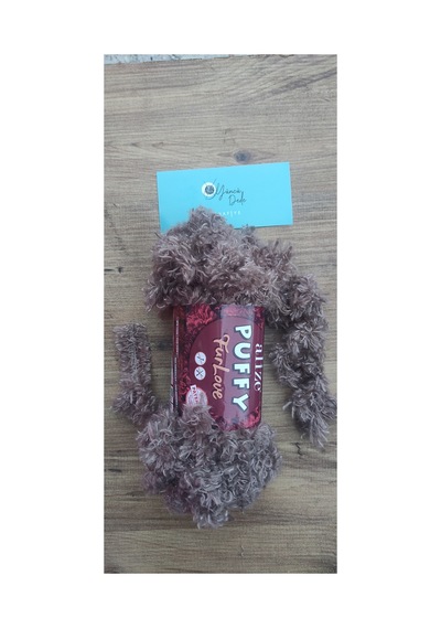 5 Adet Puffy Furlove 530 Elle Örülen Örgü İpi Kürk Yapılı Puffy