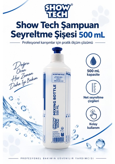 Showtech Konsantre Şampuan Seyreltme Şişesi 500 Ml - Ölçekli