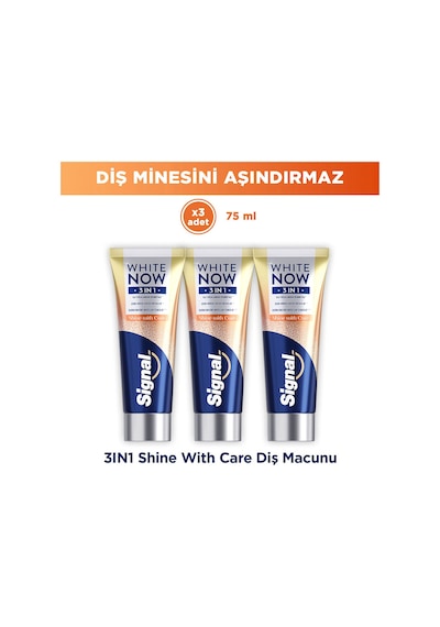 Signal White Now 3 İn 1 Shine With Care Diş Macunu 3 x 75 ML