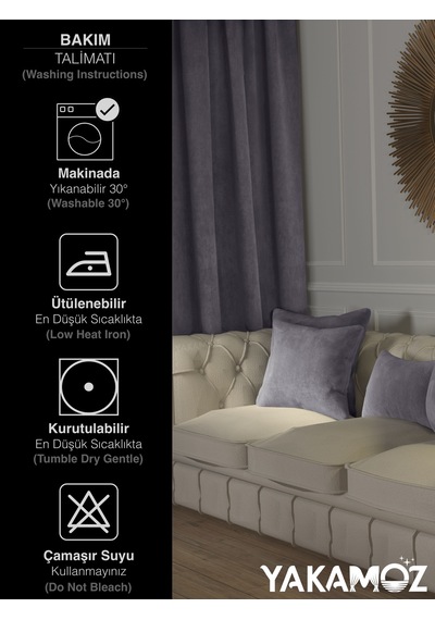 Gümüş Grisi Kırlent , Yastık Kılıfı Kadife Görünümlü Velvet Touch Serisi Gümüş Grisi