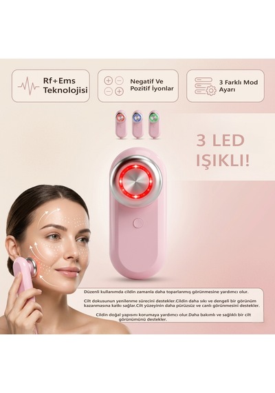 Robx A07 Yeni Nesil Rf Ems Cilt Sıkılaştırıcı Ve Kırışıklık Yüz Ve Vücut Aleti Pembe