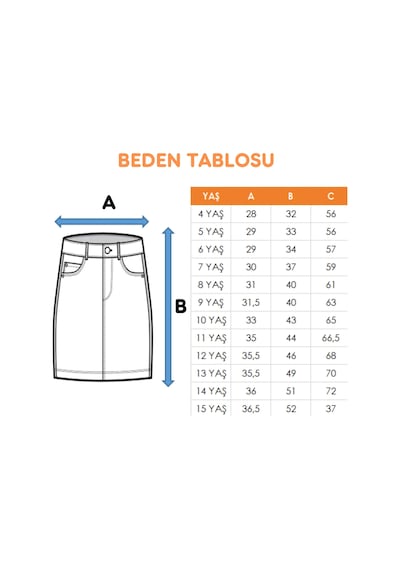 Kız Çocuk Garnili Kot Etek 2603 Bej
