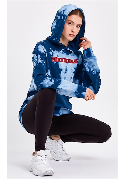 JAHR MARC Batik Yıkamalı Mavi Oversize Sweatshirt - S