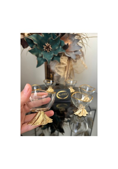Lav Metal Gold Ayaklı Yaldızlı Lokumluk, Reçellik, Sosluk, Şekerlik, Tasarım Kase, Dekoratif Tabak,