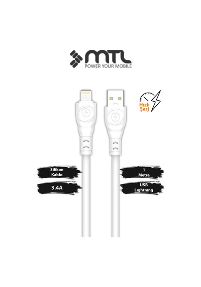 3.4a Usb To Apple Uyumlu iPhone Lightning Extra Yumuşak Dayanıklı Data Ve Şarj Kablosu Mt2470