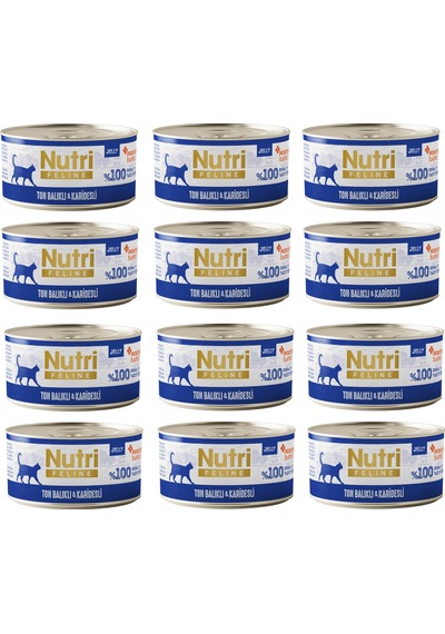 Nutri Feline Ton Balıklı Ve Karidesli Jöleli Tahılsız Yetişkin Kedi Konservesi 70 G X 12 Adet