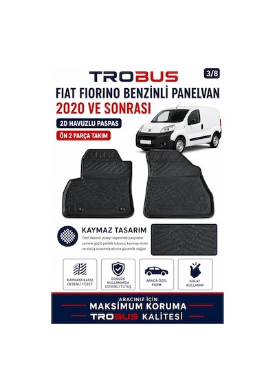 Trobus Fiat Fiorino 1.4 Benzinli Panelvan 2020-2024 2d Havuzlu Paspas 2 Parça