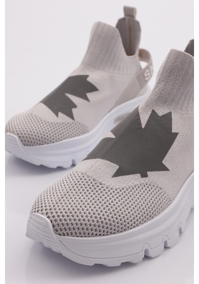 Dgn 070 Kadin Yazili Sneaker 070-2252-R45615 Gümüş