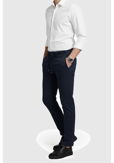 Deepsea Lacivert Esnek Kumaş Slim Fit Beli Lastikli Günlük Spor Pantolon 2601070 Lacivert