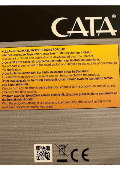 Cata Ct-4010 Wifi Üzerinden Kontrol Edilebilen Akıllı Priz 2 Adet