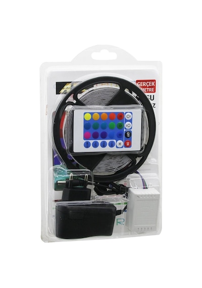 Atc Led Strıp El-07-rus-k 5mt Kumandalı - Adaptörlü Rgb Renkli Şerit Led Ip65 Su Geçirmez Smd 2835 1