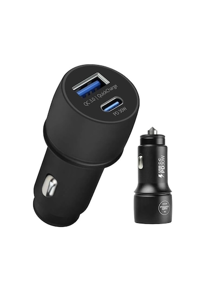 Powerway Cc34 30w Pd + Qc 3.0 Çift Çıkışlı Metal Araç Çakmaklık Hızlı Şarj Aleti Cihazı