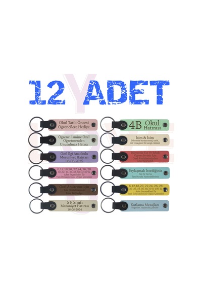 Yapay Zeka Ve Veri Bilimi Öğrencilerine, 12'li Set, Kişiselleştirilmiş Yazılı Anahtarlık