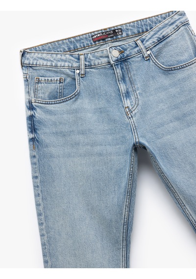 Koton Düğmeli Pamuklu Normal Bel Straight Fit Jean Pantolon - Mark Jean Açık İndigo 5sam40019nd Açık İndigo Koton Düğmeli Pamuklu Normal Bel Straight Fit Jean Pantolon - Mark Jean Açık İndigo 5sam40019nd Açık İndigo
