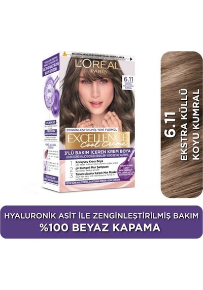 L'oréal Paris Excellence Cool Creme 6.11 Ekstra Küllü Koyu Kumral Saç Boyası