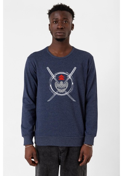 Ghost Of Tsushima Samurai Mask İndigo Erkek 2ip Sweatshirt 001
