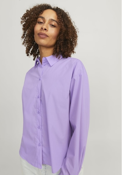Jack & Jones Kadın Relaxed Fit Uzun Kollu Gömlek - Mission 12203522 Lilac Breeze Beyaz