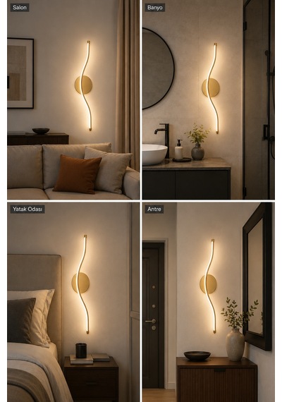 AvizeGO Vetro Modern Led Duvar Apliği Günışığı Eskitme