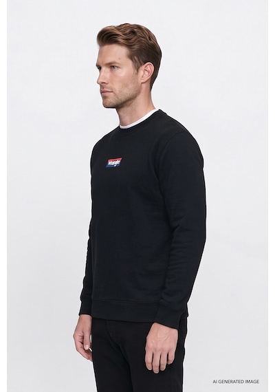 Wrangler Pamuklu Regular Fit Logo Detaylı Erkek Sweatshirt W2620152001 Siyah