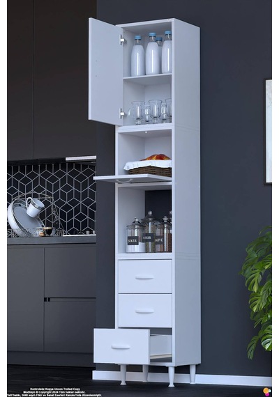 Roven 35 Cm 3 Çekmeceli Çok Amaçlı 2 Kapaklı Mutfak Kiler Banyo Organizer Çocuk Odası Dolabı Beyaz Roven 35 Cm 3 Çekmeceli Çok Amaçlı 2 Kapaklı Mutfak Kiler Banyo Organizer Çocuk Odası Dolabı Beyaz