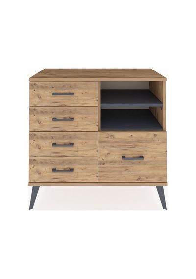 Hyperion Şifonyer 2 Raflı 5 Çekmeceli 88x44x80 Çam-antrasit/çam Antrasit/çam Hyperion Şifonyer 2 Raflı 5 Çekmeceli 88x44x80 Çam-antrasit/çam Antrasit/çam